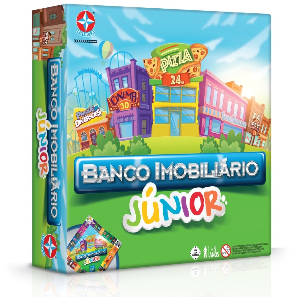 JOGO BANCO IMOBILIÁRIO JÚNIOR ESTRELA BRINQUEDO MESA TABULEIRO DIVERSÃO FAMÍLIA COMPRA VENDA IMÓVEIS - Hobbies & Collections