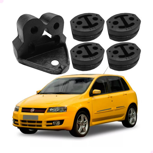 Kit 5 Coxim Escapamento Silencioso Fiat Stilo Bravo