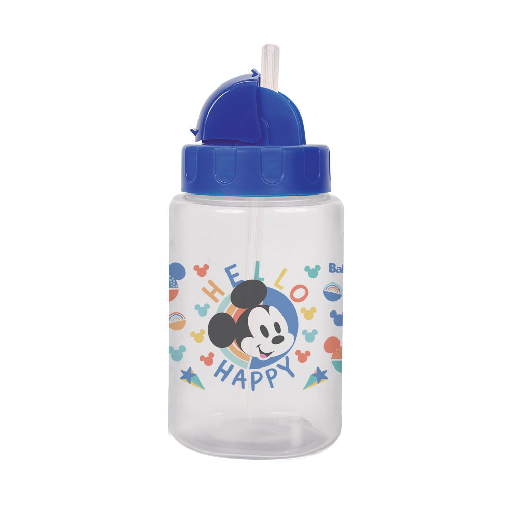 Copo com Canudo Retrátil Válvula Redutora de Pingos 340ml Mickey