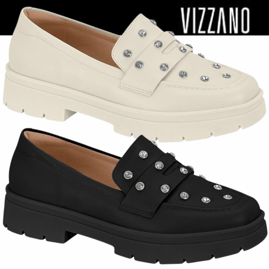 Sapato Mocassim Feminino Vizzano Pedrarias Tratorado Loafer Conforto em Oferta na Shopee