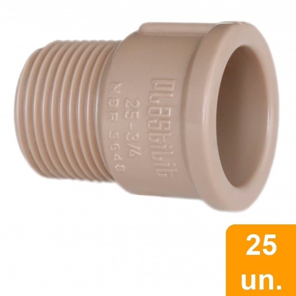 Adaptador Soldável Plastilit Curto 32mm x 1P Embalagem com 25 Unidades - Home & Living