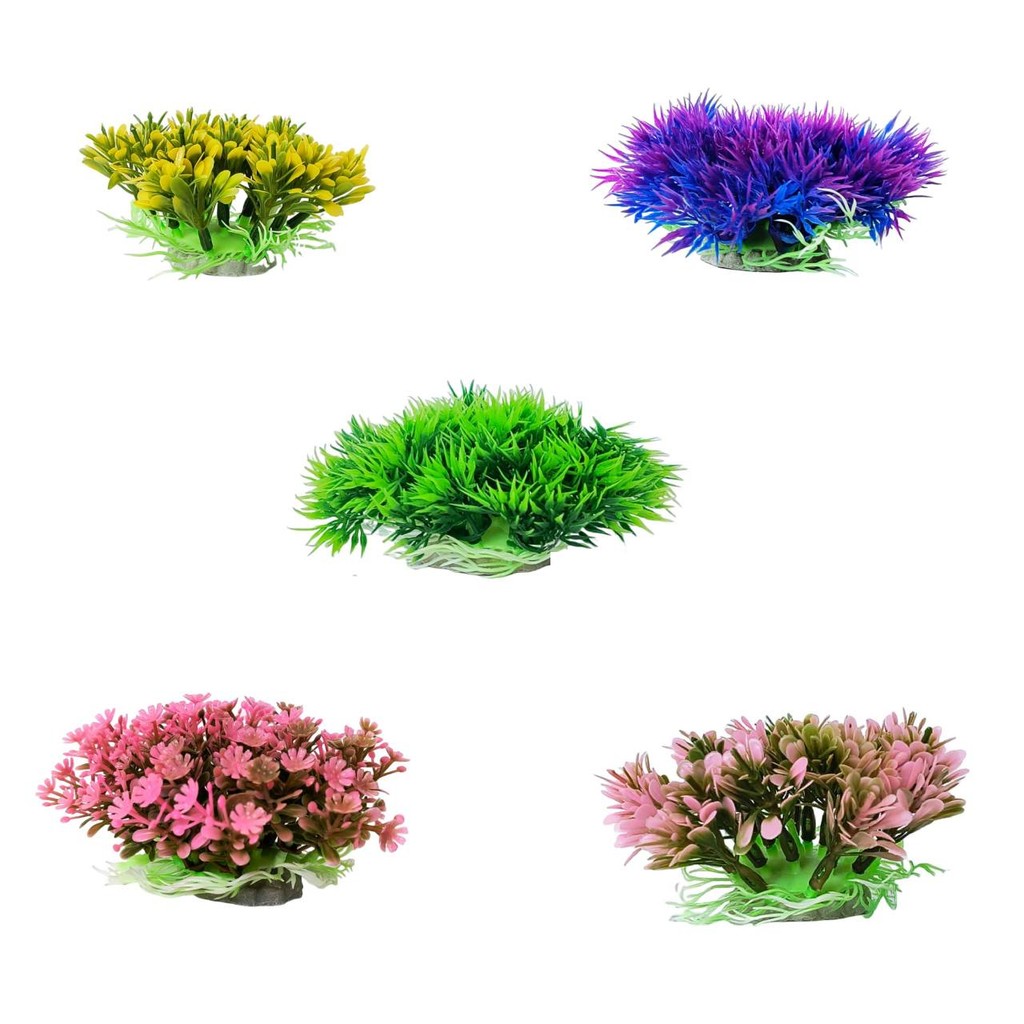 Planta Artificial Arbusto decoração jardim aquario enfeites em Oferta na Shopee