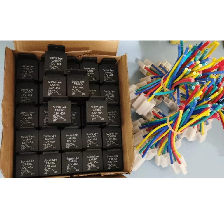 Kit 10 20 30 40 50 Melhor Relé Sucre Lee 4 Pinos 12v 40a Rastreador Bloqueador Com Soquete
