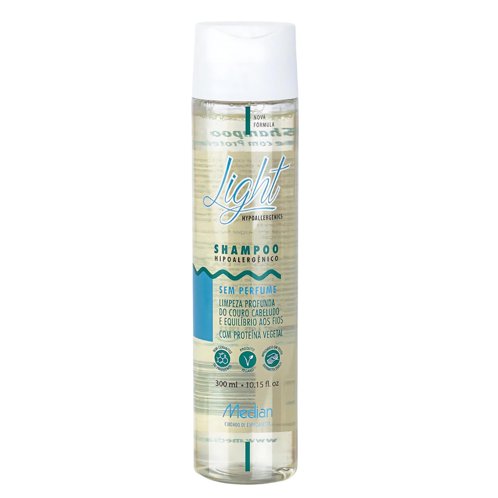 Shampoo Light Median Hipoalergênico Sem Perfume 300ml em Oferta na Shopee