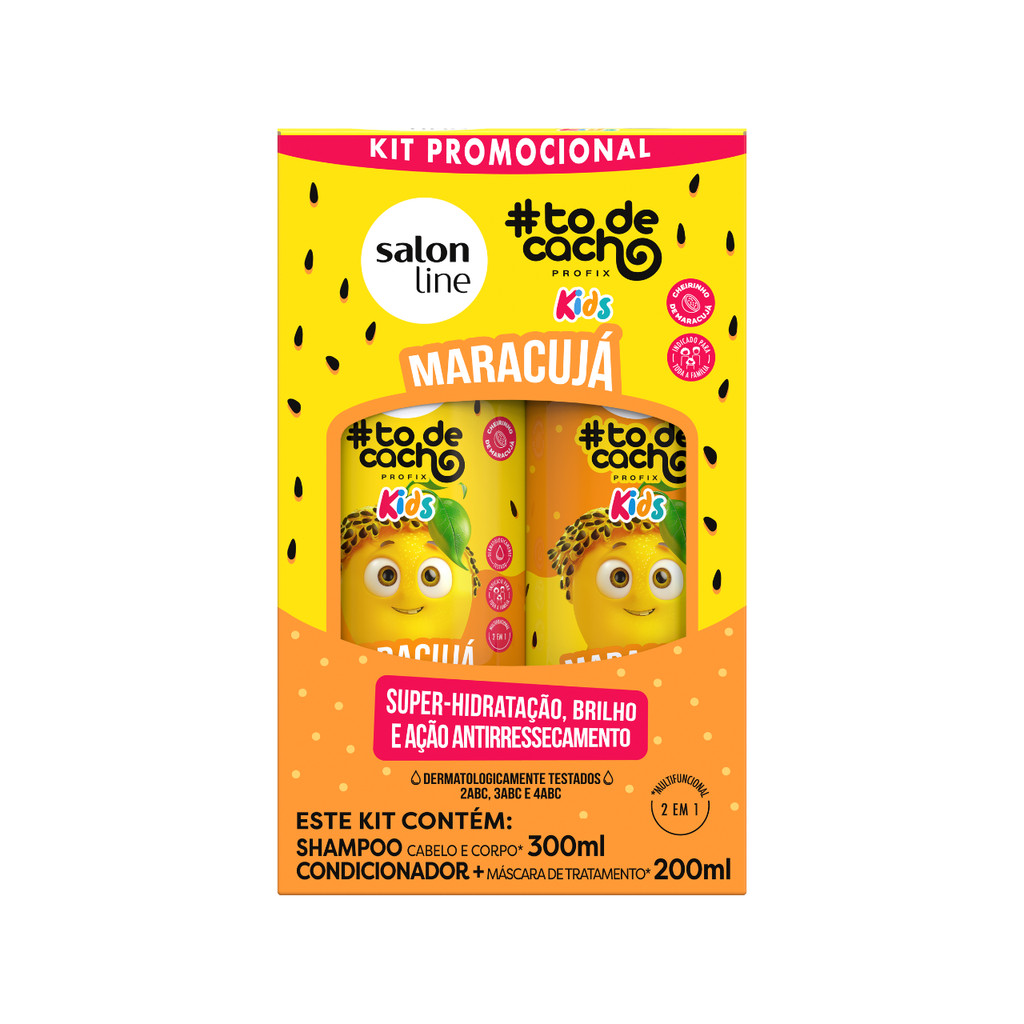 Kit Salon Line #todecacho Kids Maracujá Shampoo 300ml e Condicionador 200ml