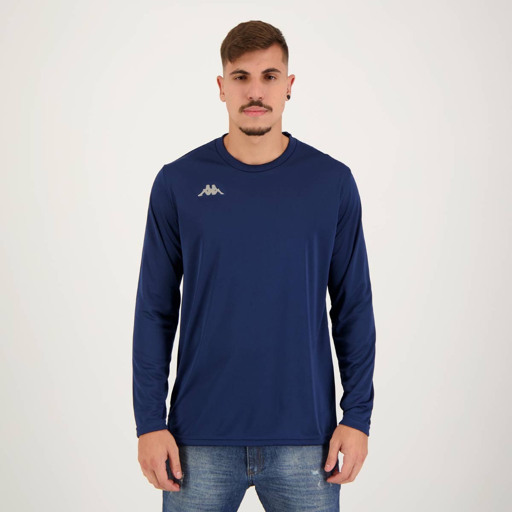 Camisa Kappa Medena UV40+ Manga Longa Marinho em Oferta na Shopee