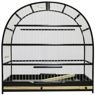 Gaiola Pássaro Preta Canário / Azulão / Curió 3 Poleiros Em Madeira em Oferta na Shopee