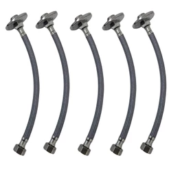 Kit 5 Engate Mangueira Flexível Trançado 40cm Alta Pressão