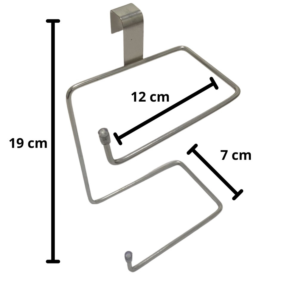 Suporte papel Higiênico 19cm Duplo para Caixa Sanitária Acoplada Moderna Multiuso Universal sem Furos Prático universal