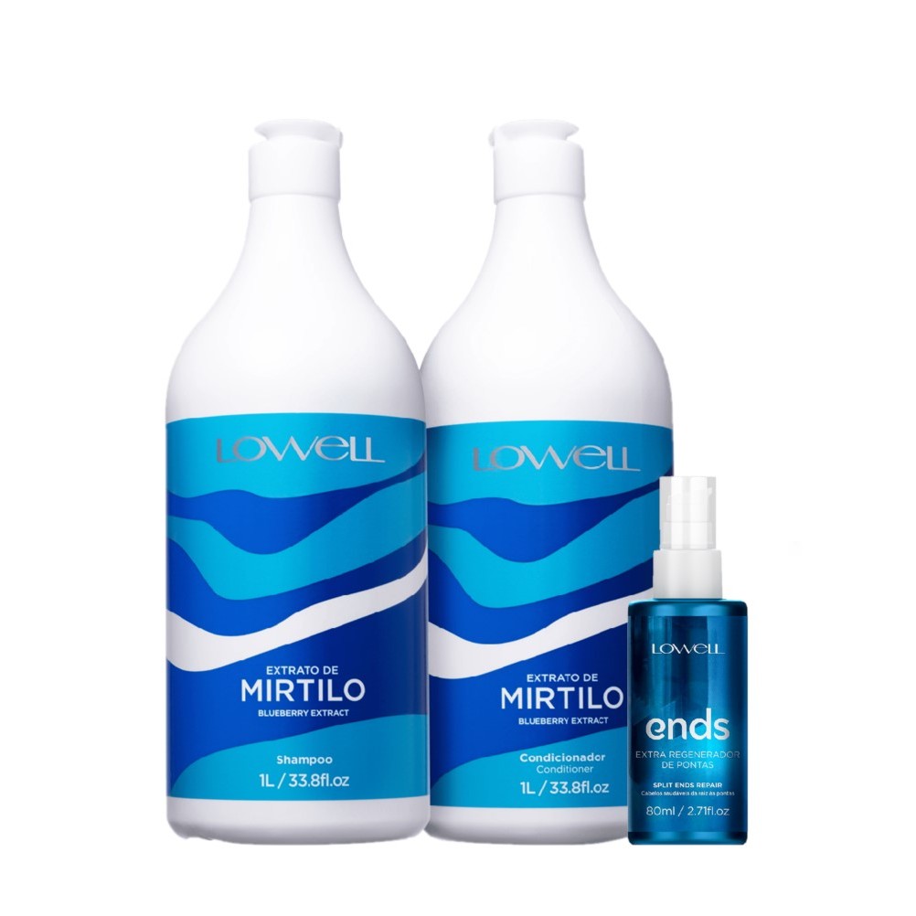 Lowell Extrato de Mirtilo Trio Salon Regenerador (3 produtos) em Oferta na Shopee