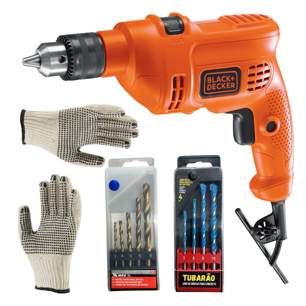 Kit Furadeira de Impacto 3/8" (110V) TM500BR - Black Decker
