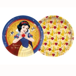 8~40 PRATO BOLO FESTA BRANCA DE NEVE DE PAPEL 18 CM REGINA (CHOCO)