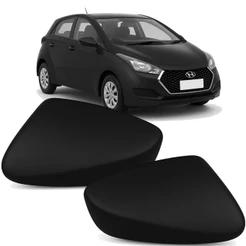 Capa Retrovisor Preto Sem Furo Seta HB20 2012 2013 2014 2015 2016 2017 2018 2019