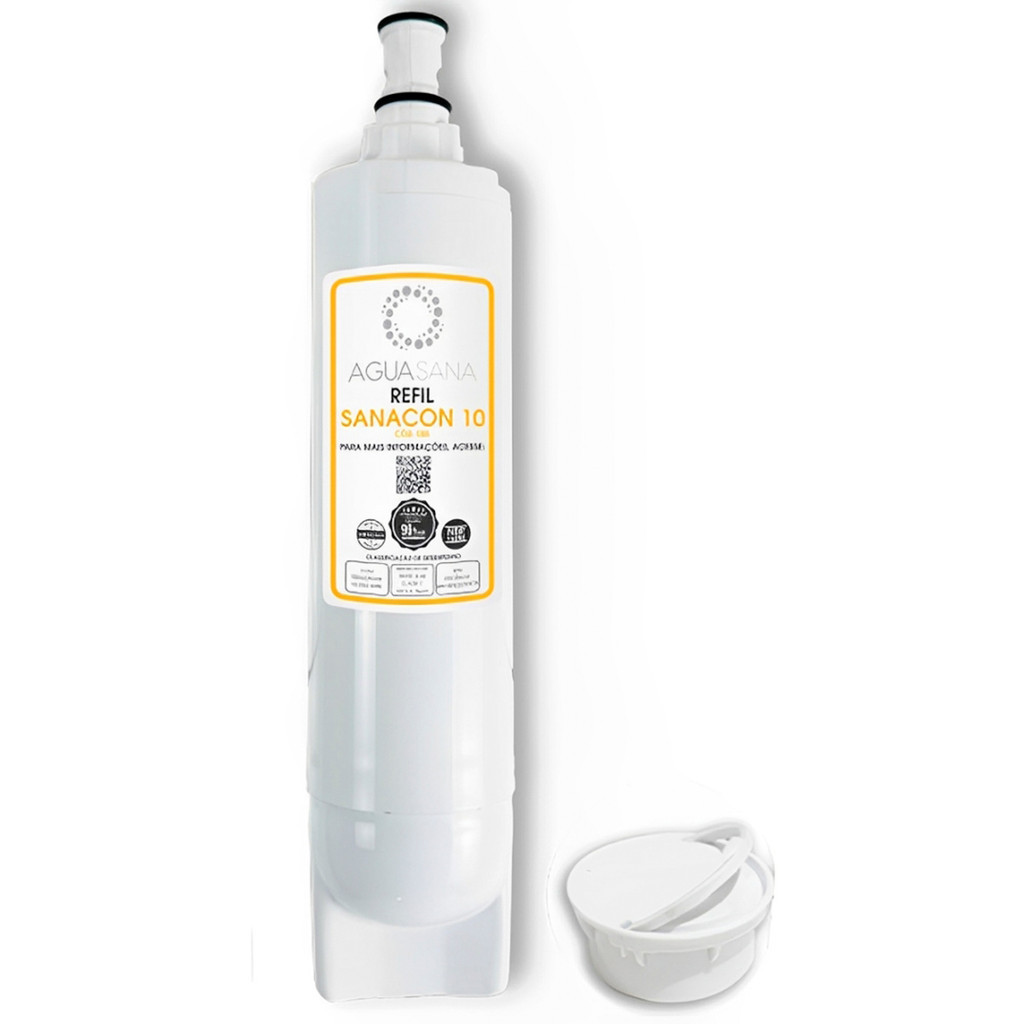 Filtro Purificador Para Filtro Água Consul Sanacon 10 Carvão Ativado Prata Coloidal Aguasana