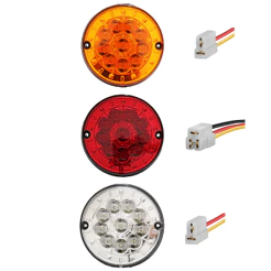 3 Lanterna Traseira 125mm Ônibus Caminhão Carreta 10 LED 12V +Conector