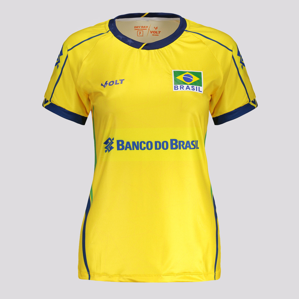 Camisa Volt Brasil Vôlei CBV 2025 Feminina Amarela em Oferta na Shopee