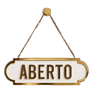 Placa Aberto Fechado Acrilico Para Porta Com Ventosa Dourado em Oferta na Shopee
