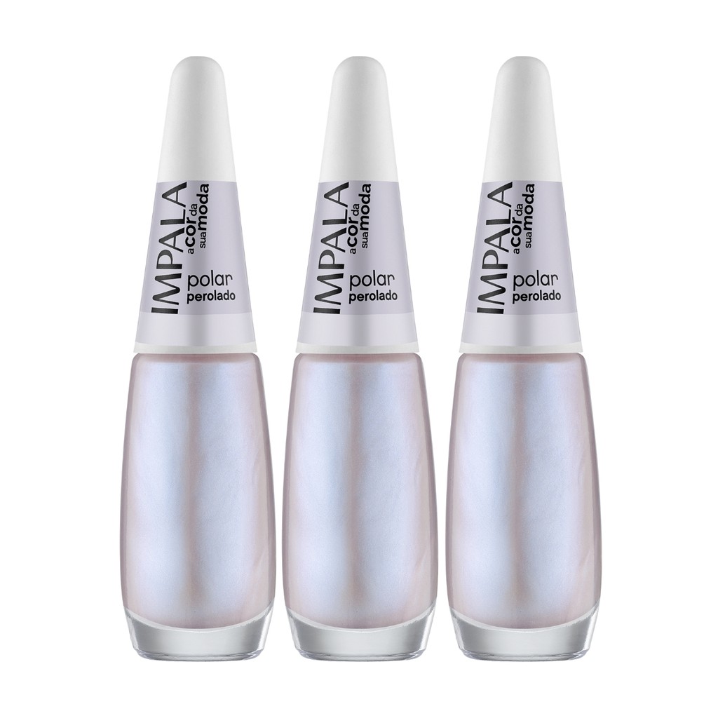 Kit 3 Esmalte Impala A Cor Da Sua Moda Unha Polar Perolado