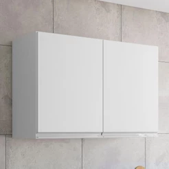 Armário de Cozinha Aéreo 80cm Com 2 Portas Andréia Branco - AJL Móveis