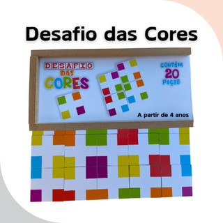 Quebra Cabeça Desafio das Cores Jogo Educativo  Brinquedo Pedagógico Memória Raciocínio Divertido