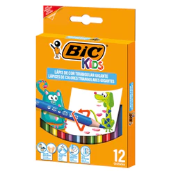 Lápis de cor 12 cores Evolution Gigante Kids Bic