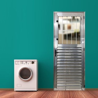 Porta Social Palheta de Alumínio 210 X 70cm Linha 25 Esquadrias Bergamo Abertura Esquerda Esquerda em Oferta na Shopee