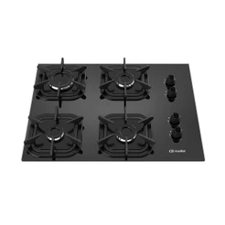 Cooktop Mueller 4 Bocas Ultra Chama G5 Preto Vidro Temperado Ferro Fundido