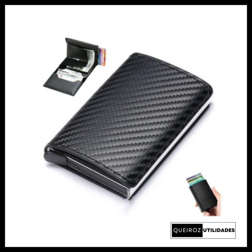 Promoção/ Carteira Masculina Preto/ Slim/ Estilosa/ Anti Furto
