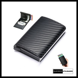 Carteira Masculina Preto/ Slim/ Estilosa/ Anti Furto