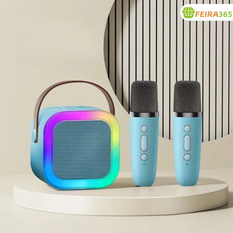 Microfone portátil karaokê alto-falante Bluetooth luz RGB dois alto-falantes 5W som Subwoofer alto-falantes suporta vári