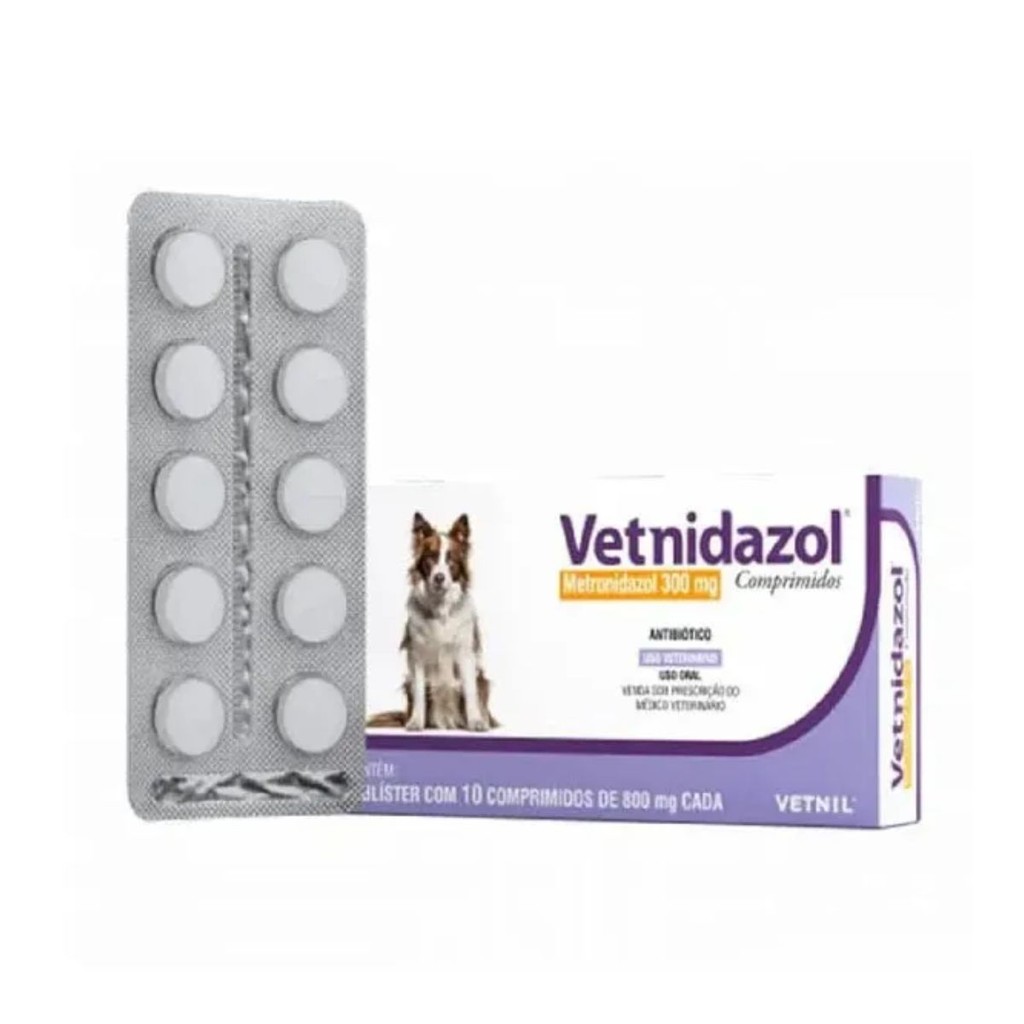 Vetnidazol 300mg Para Cães Com 10 Comprimidos - Vetnil em Oferta na Shopee