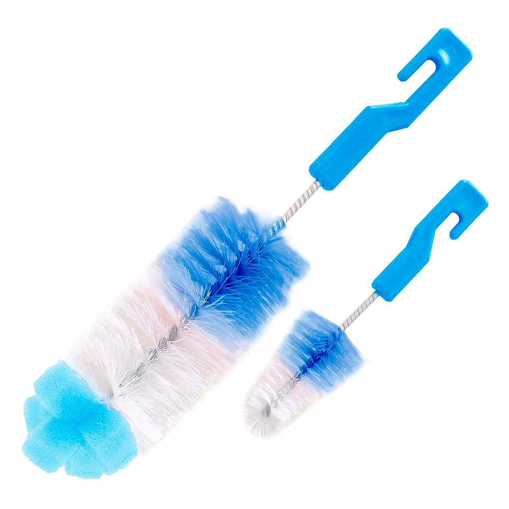 Kit de Escovas para Mamadeira e Bicos Esponja - Azul