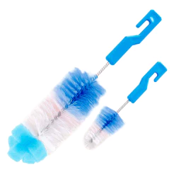 Kit de Escovas para Mamadeira e Bicos Esponja - Azul