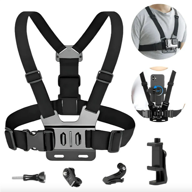 Suporte de Peito Para Celular e Gopro Peitoral Peito ajustável Câmera Esportivo Moto Bike em Oferta na Shopee