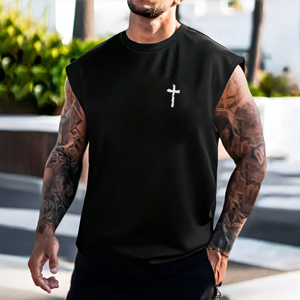 Camiseta Regata Machão Cruz Cristã Minimalista P ao G5 em Oferta na Shopee