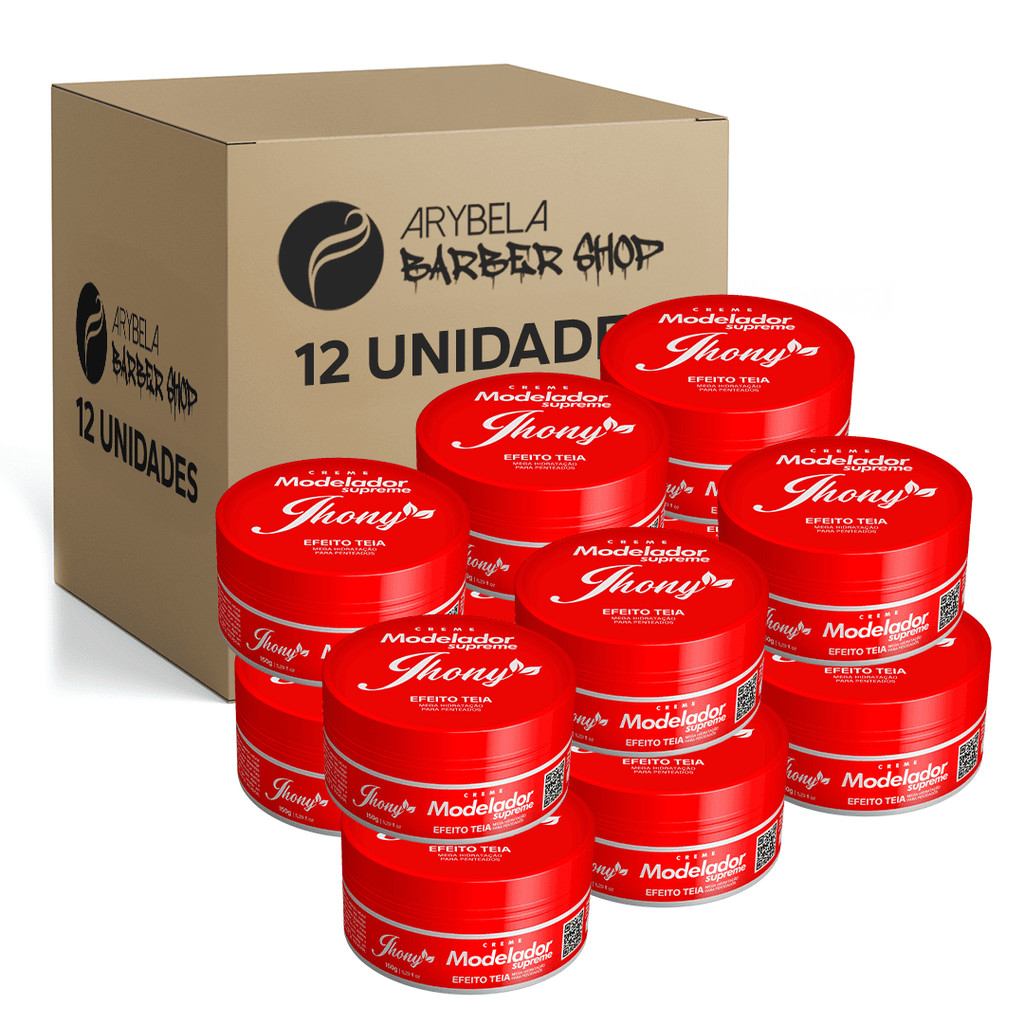 PACK 12 UN - CREME MODELADOR SUPREME - EFEITO TEIA 150G - JHONY BARBER