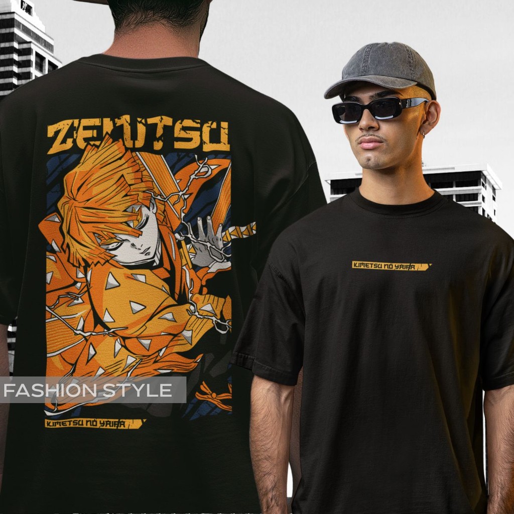 Camiseta Zenitsu Em Ação Demon Slayer Thunder Breathing Kimetsu Infinity Castle Camisa Unissex e Plus Size Blusa Algodão