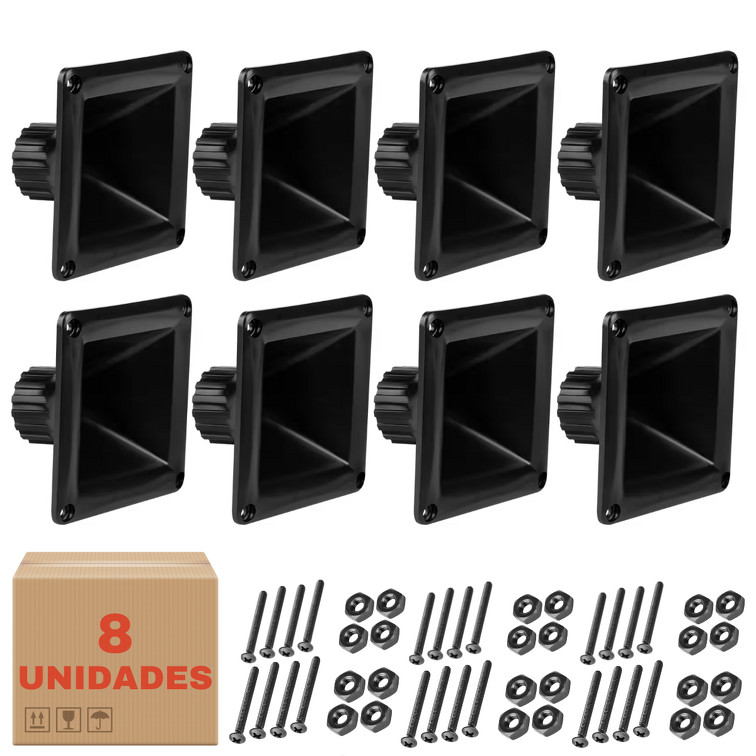 Kit 8 Corneta LC150 Quadrada Para Driver Som Com Parafusos