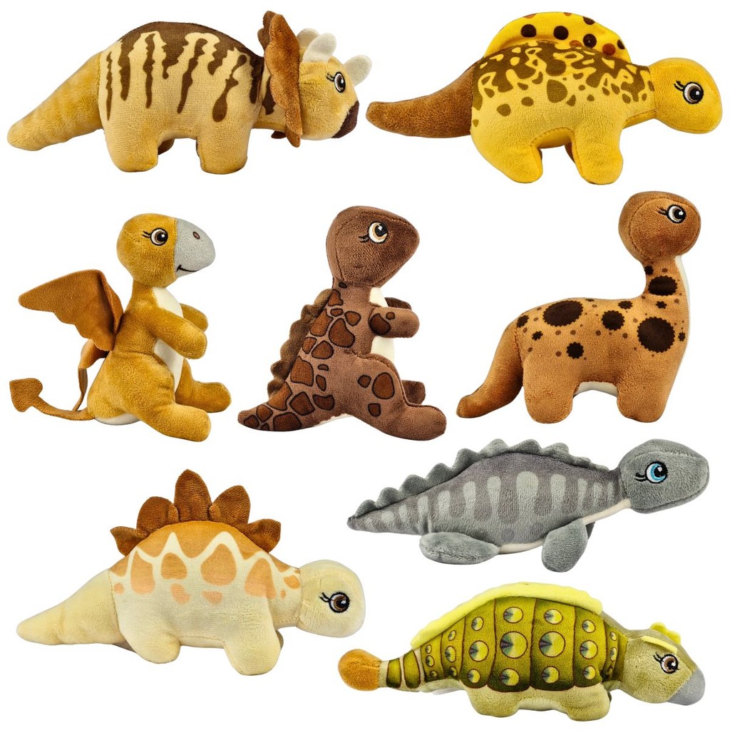 Kit Com 8 Dinossauro de Pelúcia Luxo Nicho Decoração Dino em Oferta na Shopee