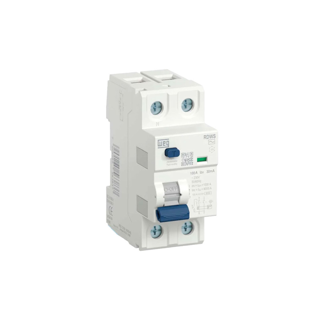 Interruptor de Fuga Diferencial Residual DR Bipolar 25A 30mA RDWS30 Weg