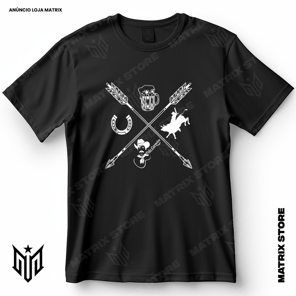Camisa Agro Tião Carreiro Rodeio Sertanejo Blusa Camiseta de Sertanejo 100% Algodão