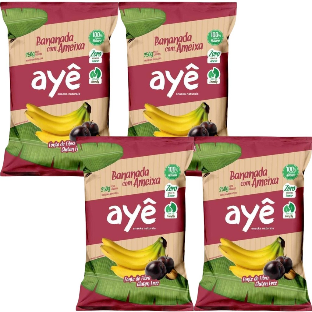 Bananinha Tradicional Com Ameixa Zero Açúcares 4un de 250g