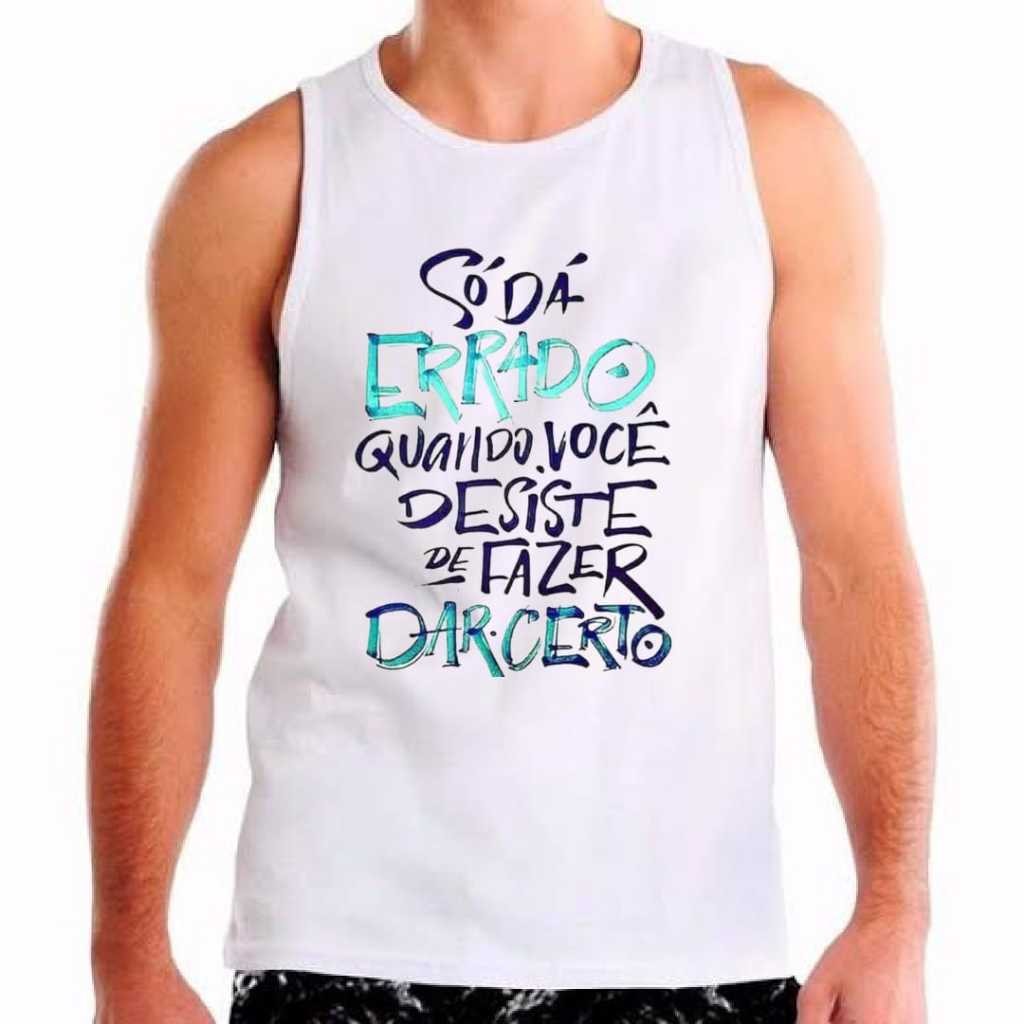 Regata Masculina Básica Branca 100% Algodão FRASE Promoção