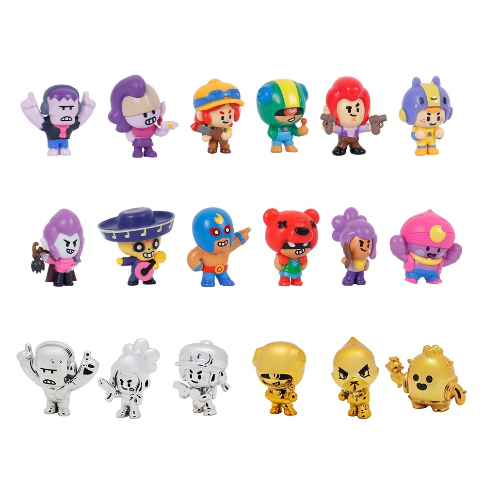 Pack com 3 figuras colecionáveis sortidas de Brawl Stars