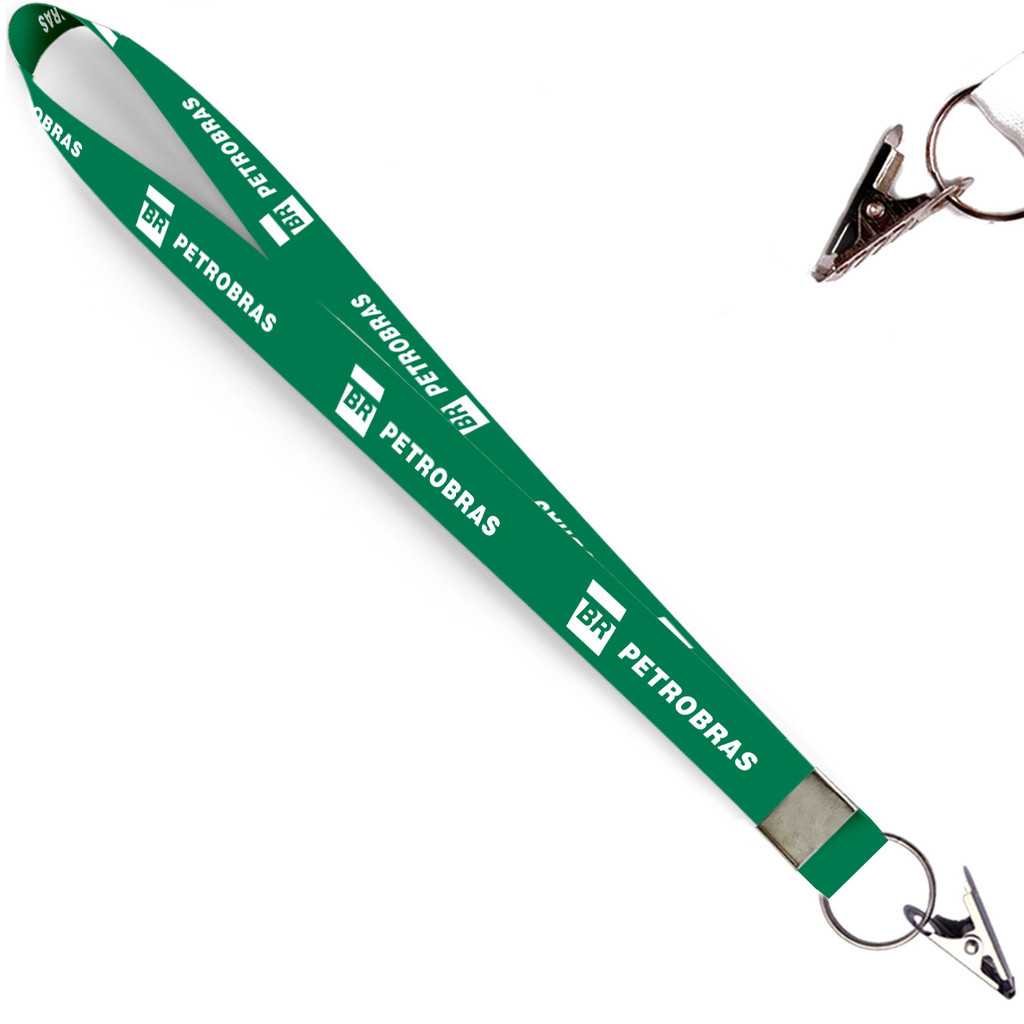Cordão Personalizado Petrobras BR Verde 2cm Crachá JR Largura 2cm (Ref: 0979) em Oferta na Shopee