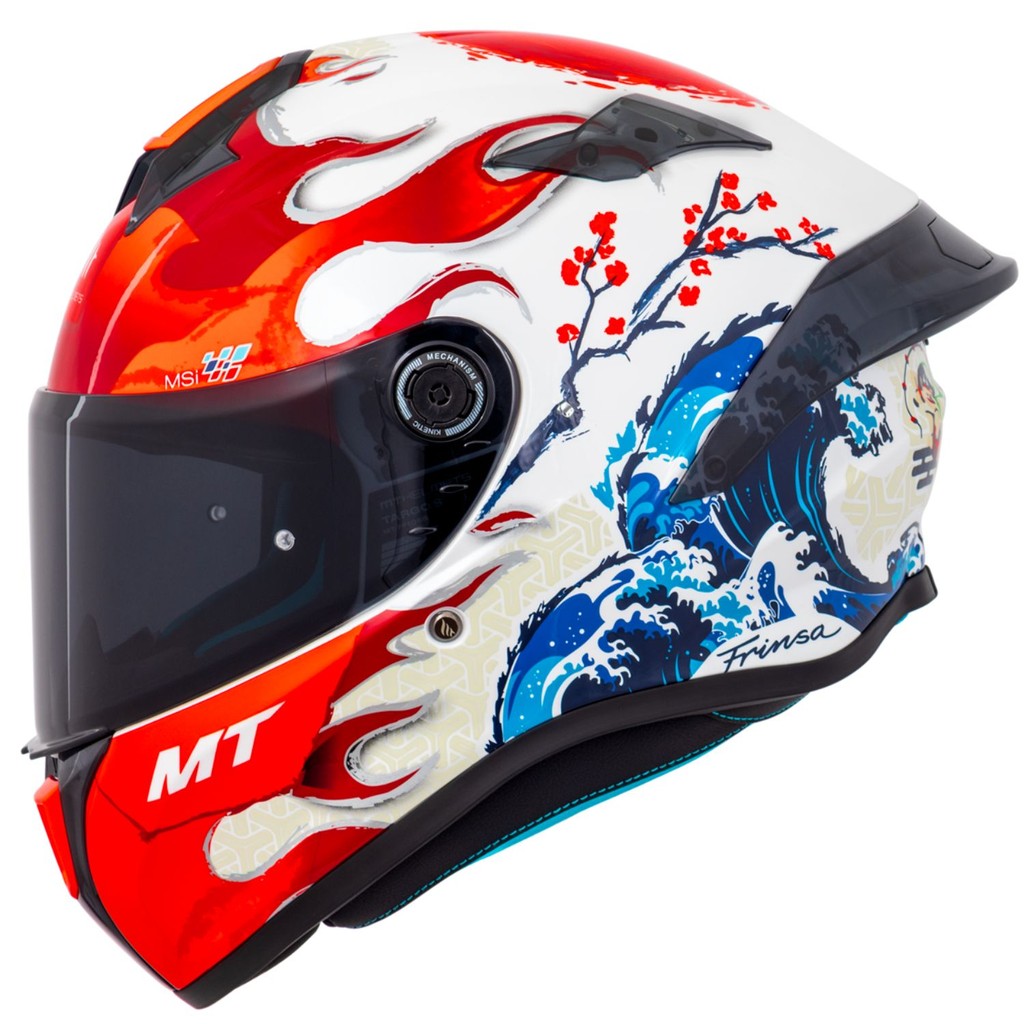 Capacete Mt Targo S Yamanaka 2024 Japan A5 White Red Gloss