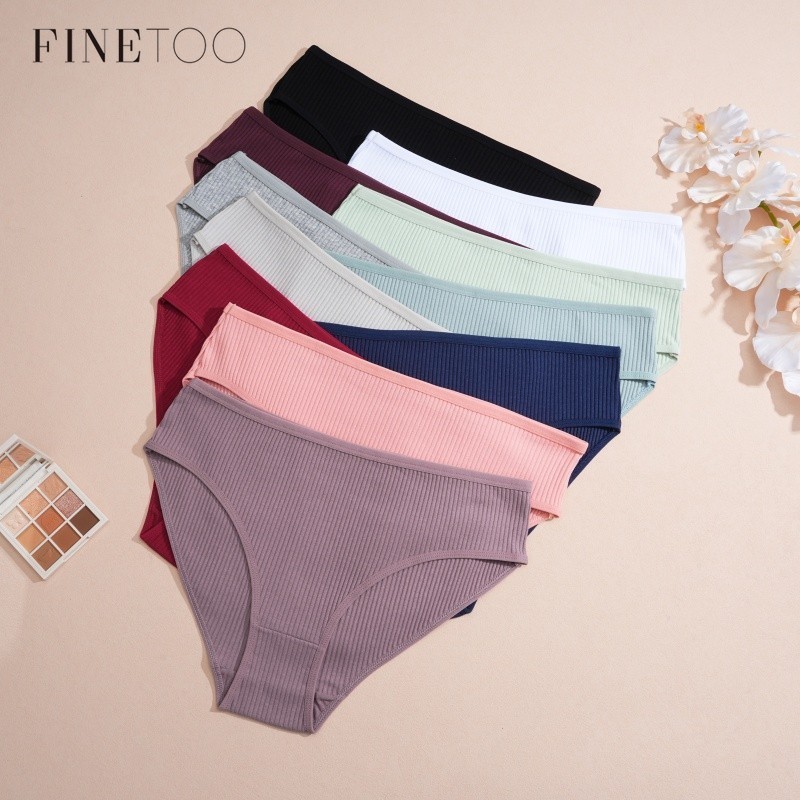 FINETOO Reled Calcinha De Algodão Para Mulheres Cuecas Sólidas Soft Roupa Íntima Confortável 11 Cores Lingerie