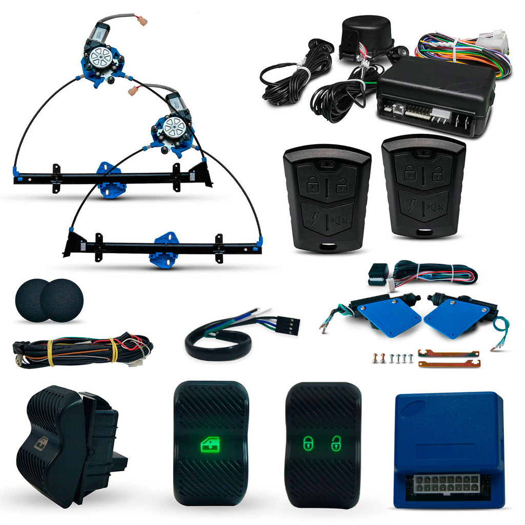Kit Vidro Eletrico + Alarme + Trava Elétrica + Trava Porta Malas Gol G2 Parati 2 Portas Bola Inteligente