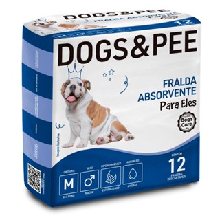 Fralda Higiênica Descartável p/ cães Macho Dogs & Pee M 12Un em Oferta na Shopee