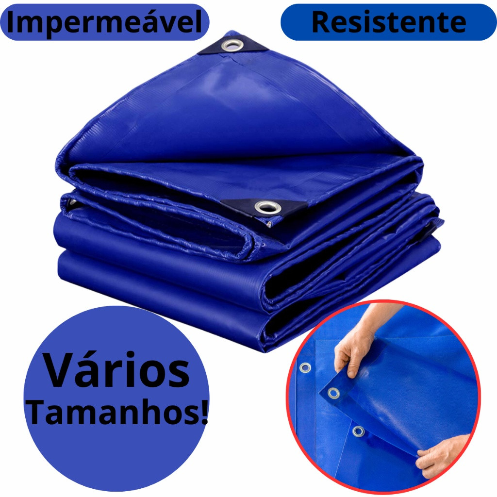 Lona de Polietileno 2X2 até 5x4 Azul Vários Tamanhos - Resistência Impermeável Telhados Camping em Oferta na Shopee